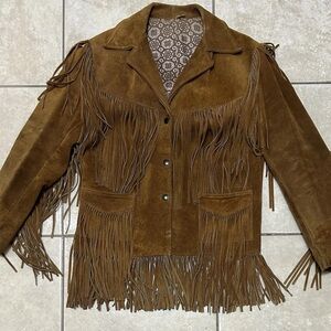 1970s Suede Leather Fringe Jacket